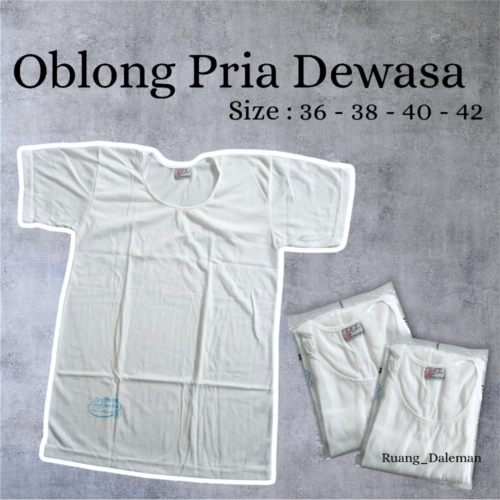 (3PCS) Kaos Oblong Pria Putih Polos bahan katun,singlet pria polos tebal