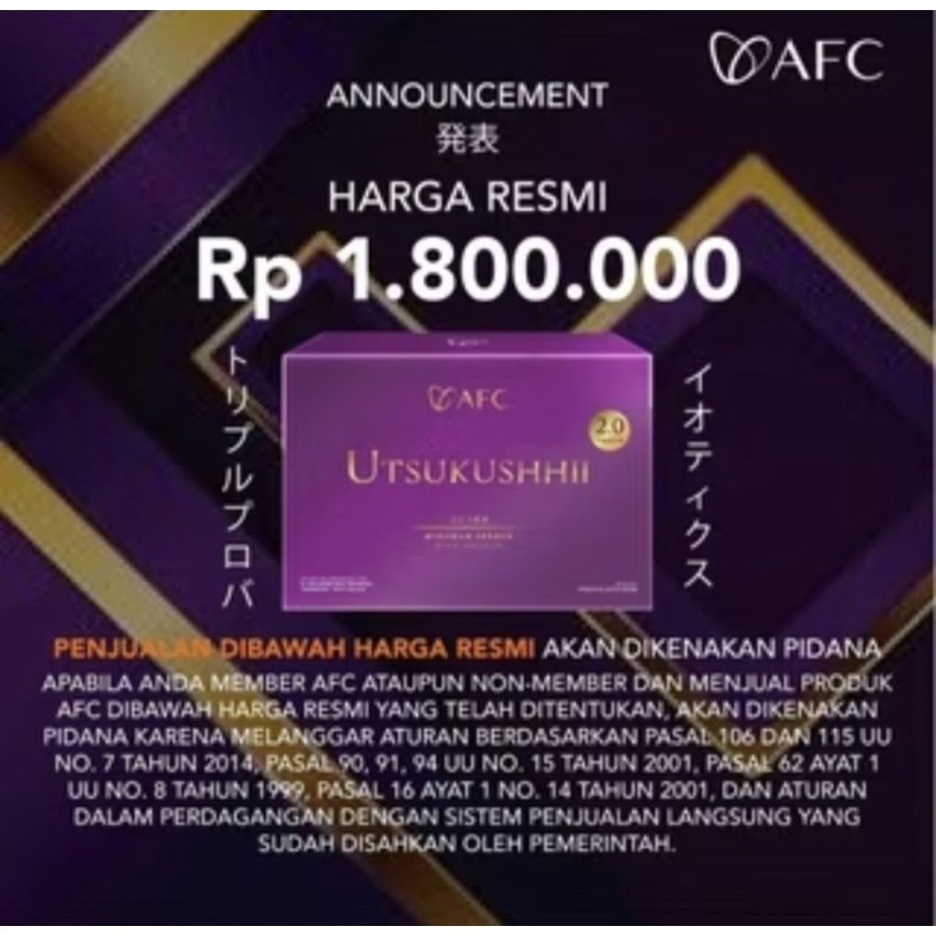 [ORI AFC STOKIS JAKARTA] SOP SUBARASHI UTSUKUSHHII HIKARI