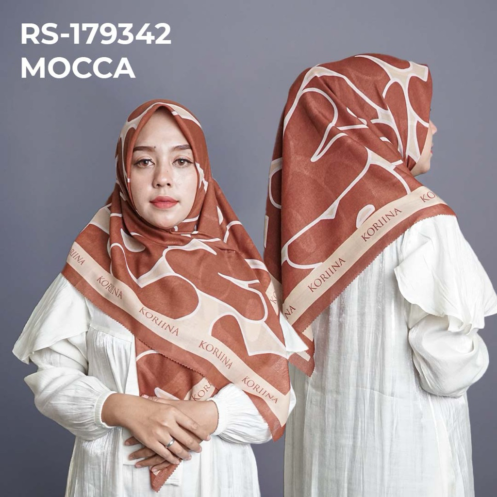 RS-179342 MOCCA Hijab Jilbab Dennay Scarves Voal Motif Segi Empat Basic Laser Cut