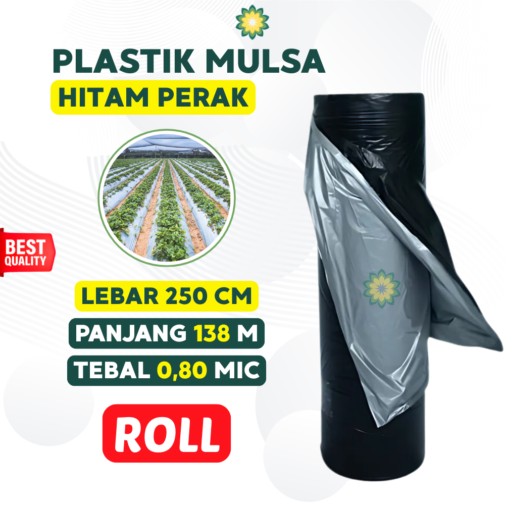 Plastik Mulsa 1 Roll Lebar 250 Meter Cm Tebal 0.08 mm