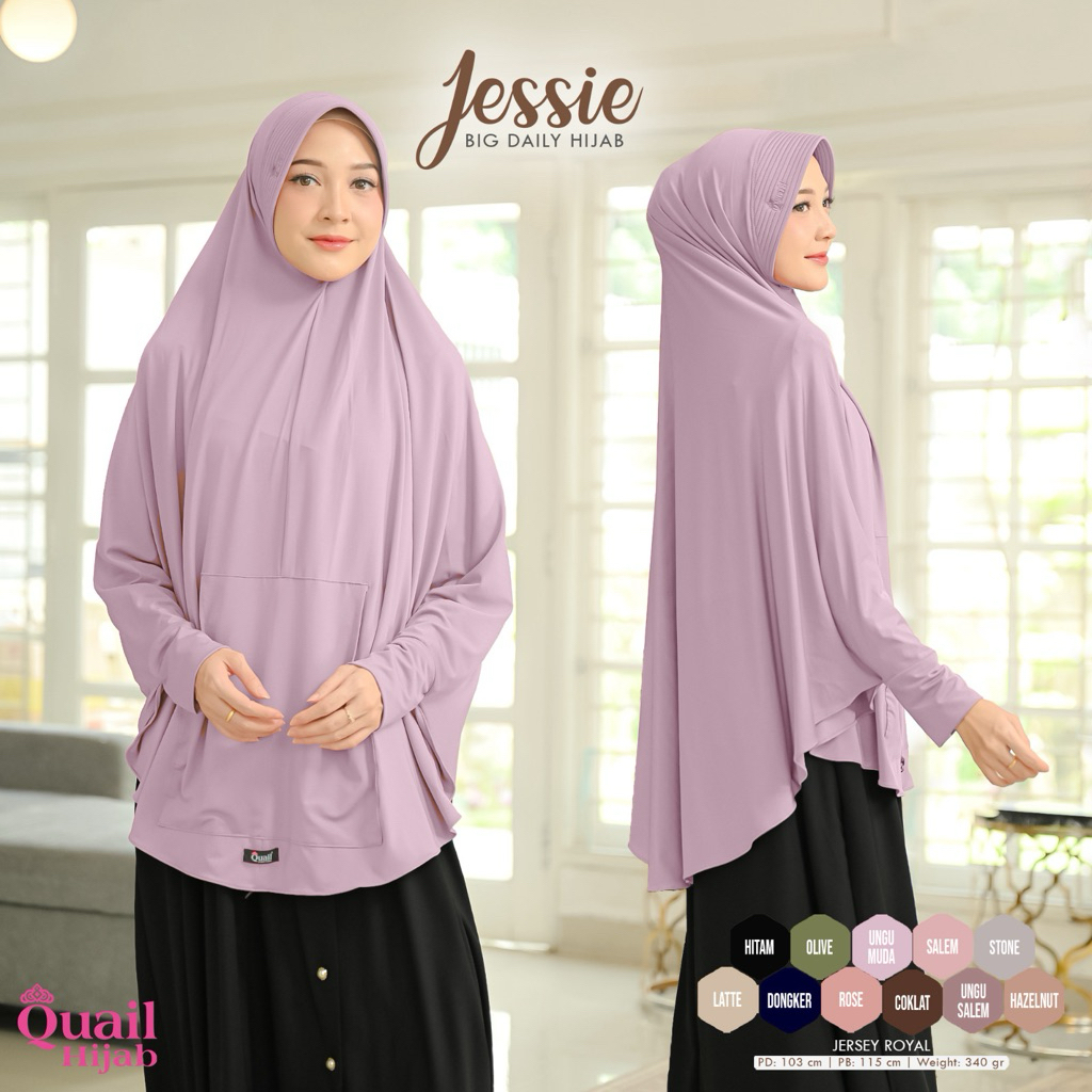 Quail Hijab - JESSIE HIJAB LENGAN JUMBO ORI QUAIL JERSEY PREMIUM