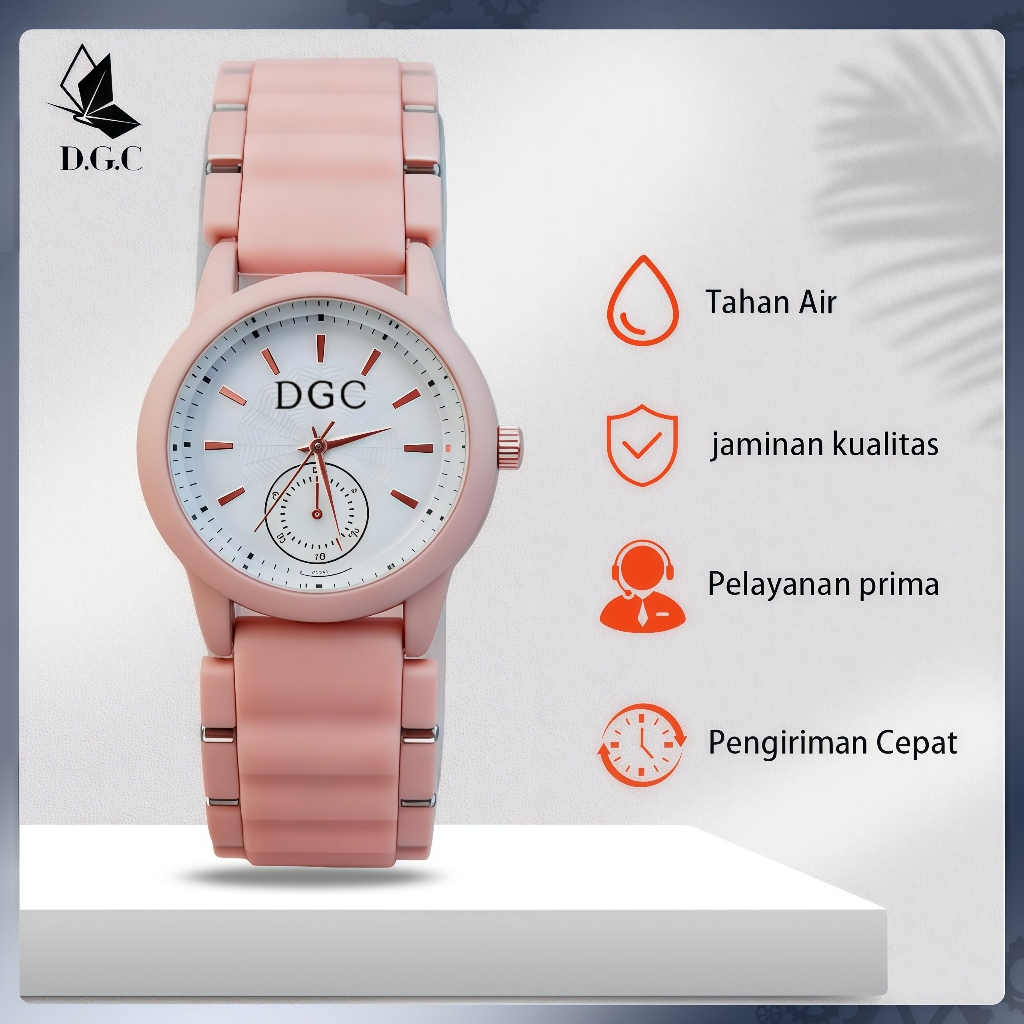 DGC W278 Jam Tangan Analog Quartz Strap PU Casual Gaya Retro Wanita Pria Desain Unik Simple Elegant 