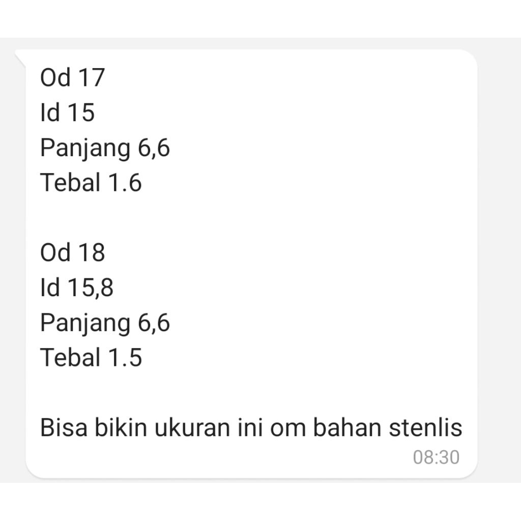 SPACER STAINLESS STEEL CUSTOM