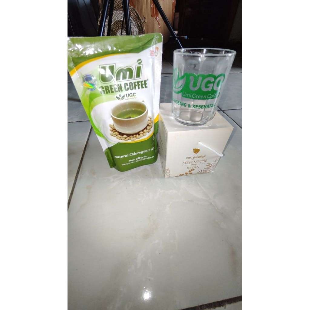 paket gelas ugc umi green coffee pelangsing viral original 100% ori resmi