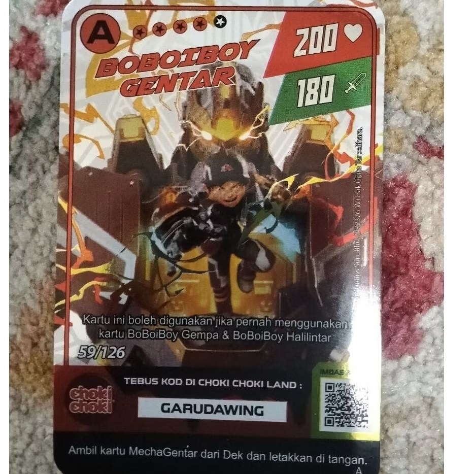 Kartu Boboiboy Gentar - Monsta Galaxy Card Heroes unite Boboiboy