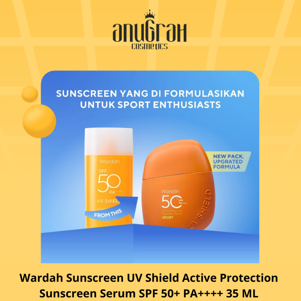 Wardah Sunscreen UV Shield Active Protection Sunscreen Serum SPF 50+ PA++++ 35 ML