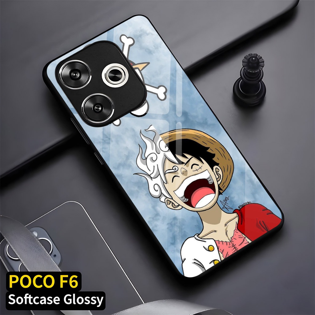 Casing Kilau Kaca Glass Glossy Untuk Tipe Hp POCO F6 POCO F1 POCO F3 POCO F5 POCO F4 POCO F7 Terbaru