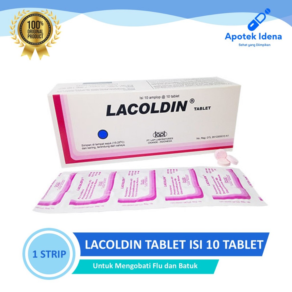 LACOLDIN TABLET 1 Strip isi 10 Tablet - Obat Flu Batuk Pilek Demam