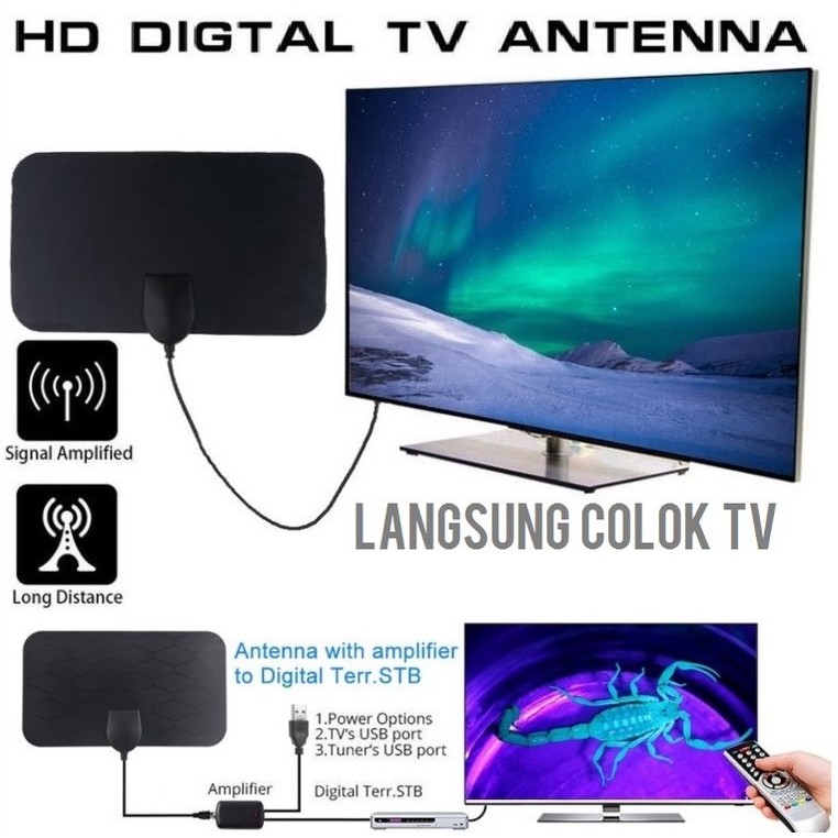 25Q ANTENA DIGITAL TV Indoor High Signal Dvb-T2 4k Led Tabung Hd Penguat Sinyal Televisi Kuat Jernih