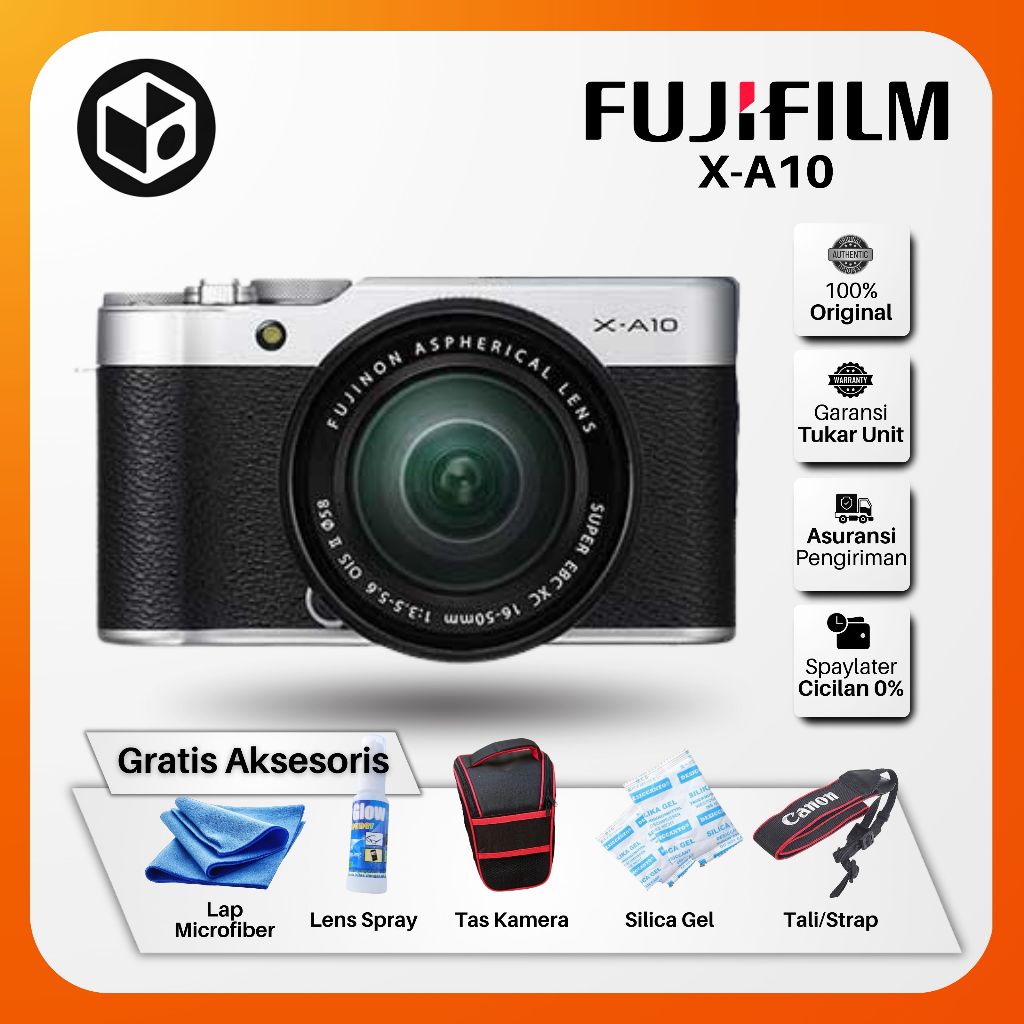 Fujifilm XA10 Fullset Bisa Pilih Warna - 100% ORIGINAL Kamera Mirrorless - Bukan Fujifilm XA3 XA20 X