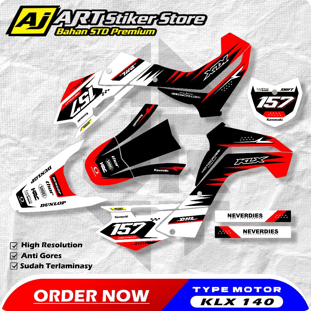 Decal Stiker KLX 140 Full Body - Stiker motor klx 140 - Stiker klx 140