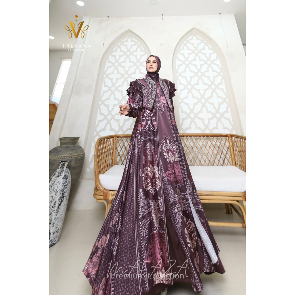 SEROJA SET SCARF BY TREVANA / GAMIS SET OUTER / GAMIS LEBARAN / GAMIS TREVANA TERBARU / DRESS SYARI