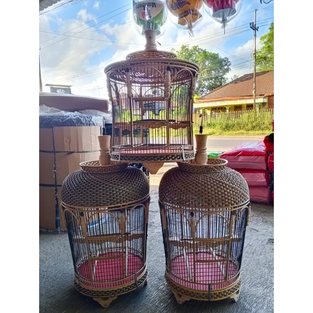 Sangkar Perkutut Rajut rotan sintetis & agel