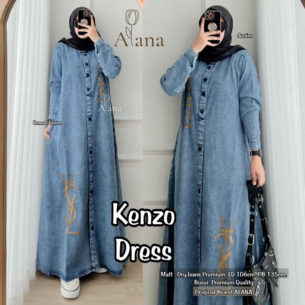 Alana -Kenzo Dress Wanita Jeans Premium Busui