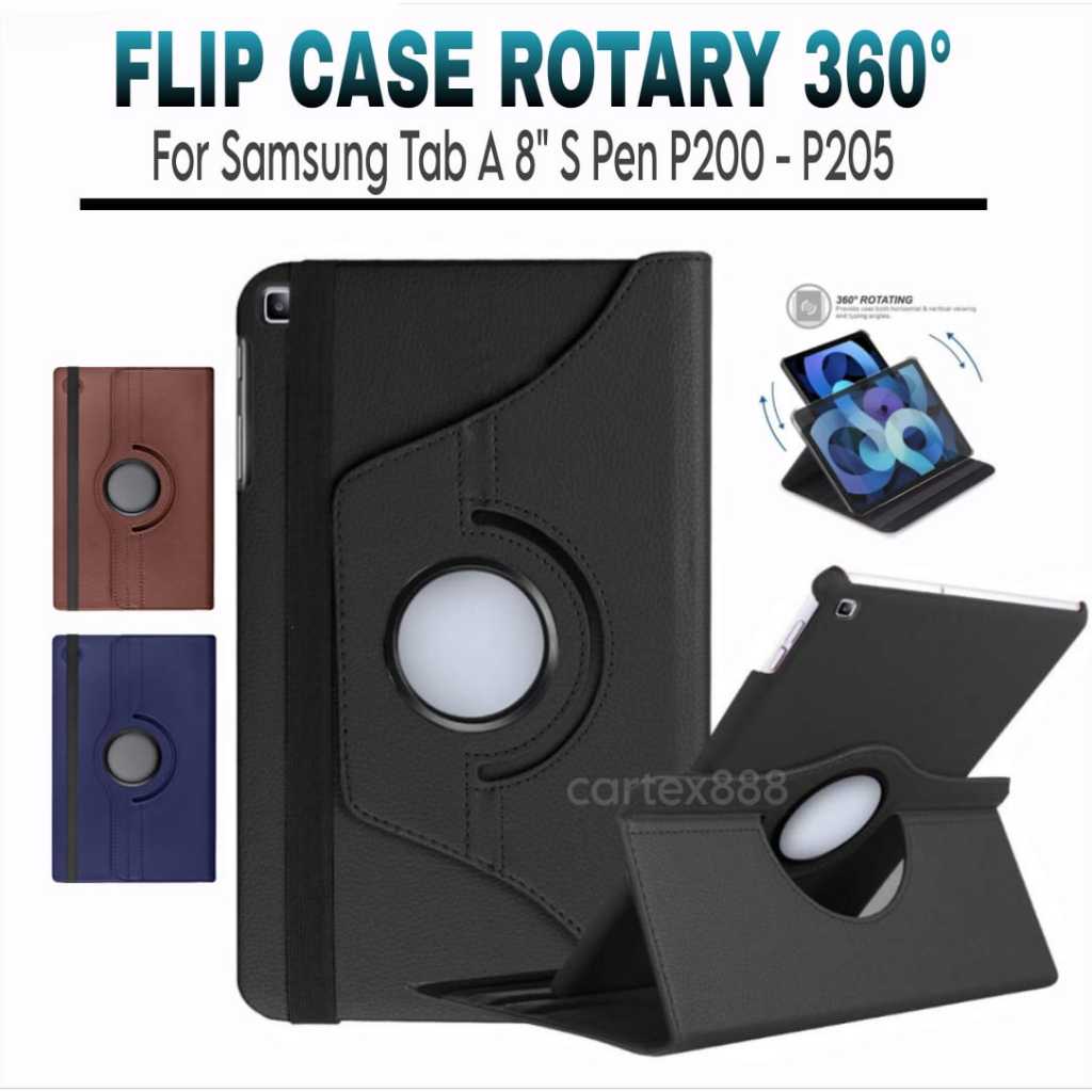 Case Rotary Samsung Tab A 8.0 A8 S pen 2019 / P200 / P205 / samsung tab a8 with s pen / case samsung