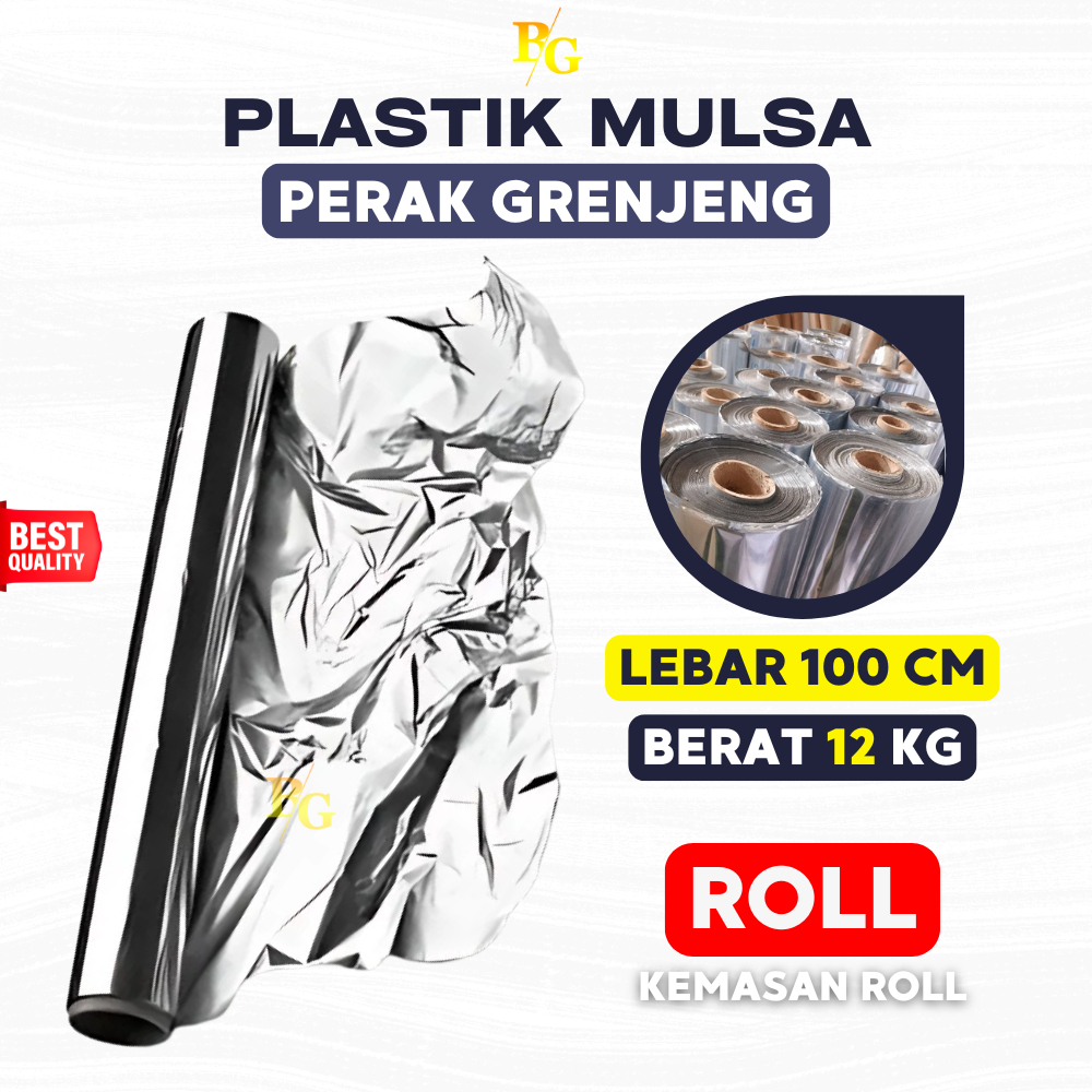 Plastik Mulsa Perak Roll Mulsa Grenjeng Lebar 100 Cm Peralatan Berkebun