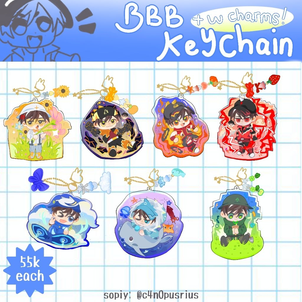 keychain Boboiboy with charms & without  Edition || Boboiboy fanmerch