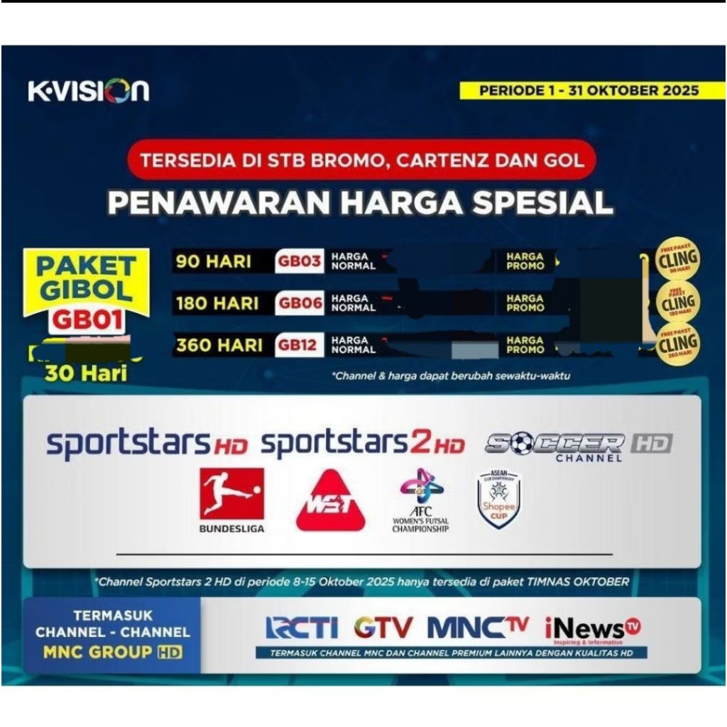 paket K vision gibol gila bola prosesnya super cepat