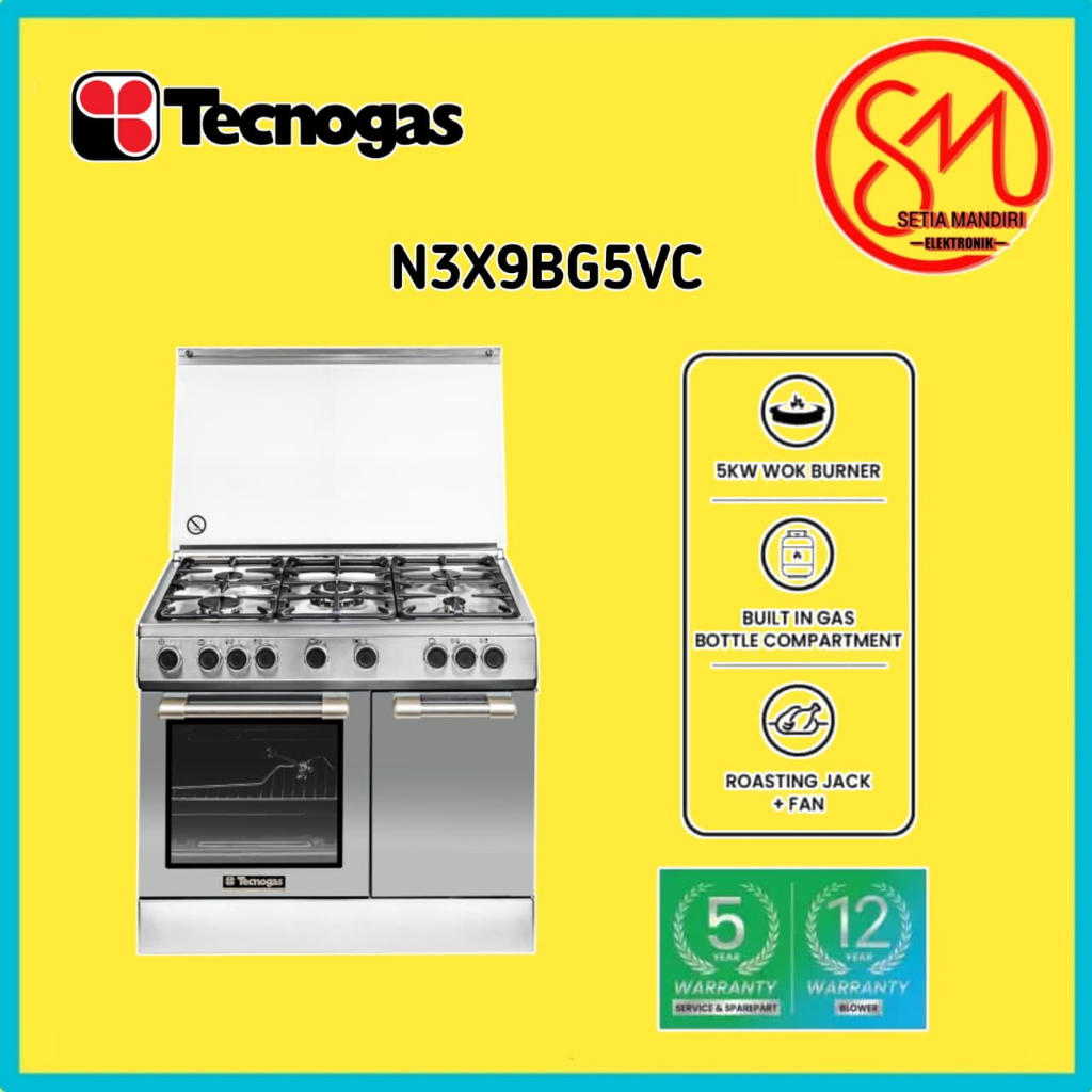 Tecnogas Kompor Free Standing 5 Tungku N3X9BG5VC