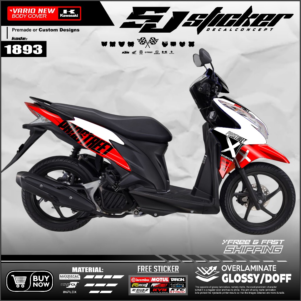 1893 DECAL  Vario 125 techno desain prostreet skotlet stiker motor vario 125 fullbody