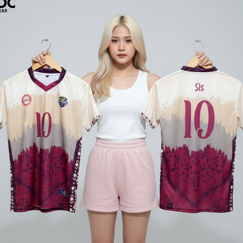MOC JERSEY Jersey Voli Cewek Cowok Etnik Cream Big Size Jumbo Premium FullPrinting Custom