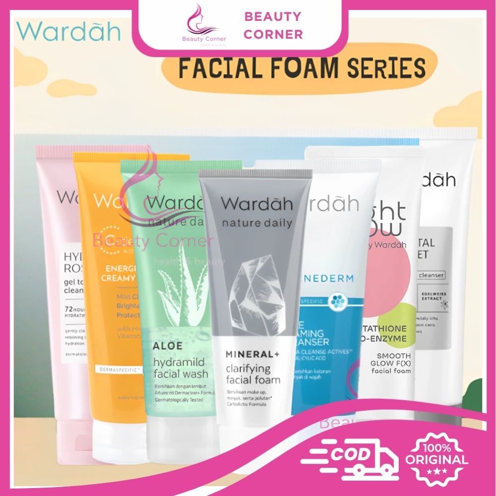 Wardah Facial Foam Series | Perfect Bright | Lightening | Nature Daily | C-Defense