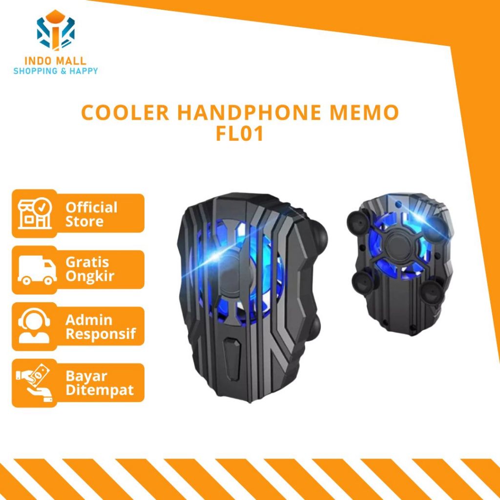 Cooler Handphone Memo FL01 Pendingin HP / Cooler HP FL01 / Gaming Fan Indomall