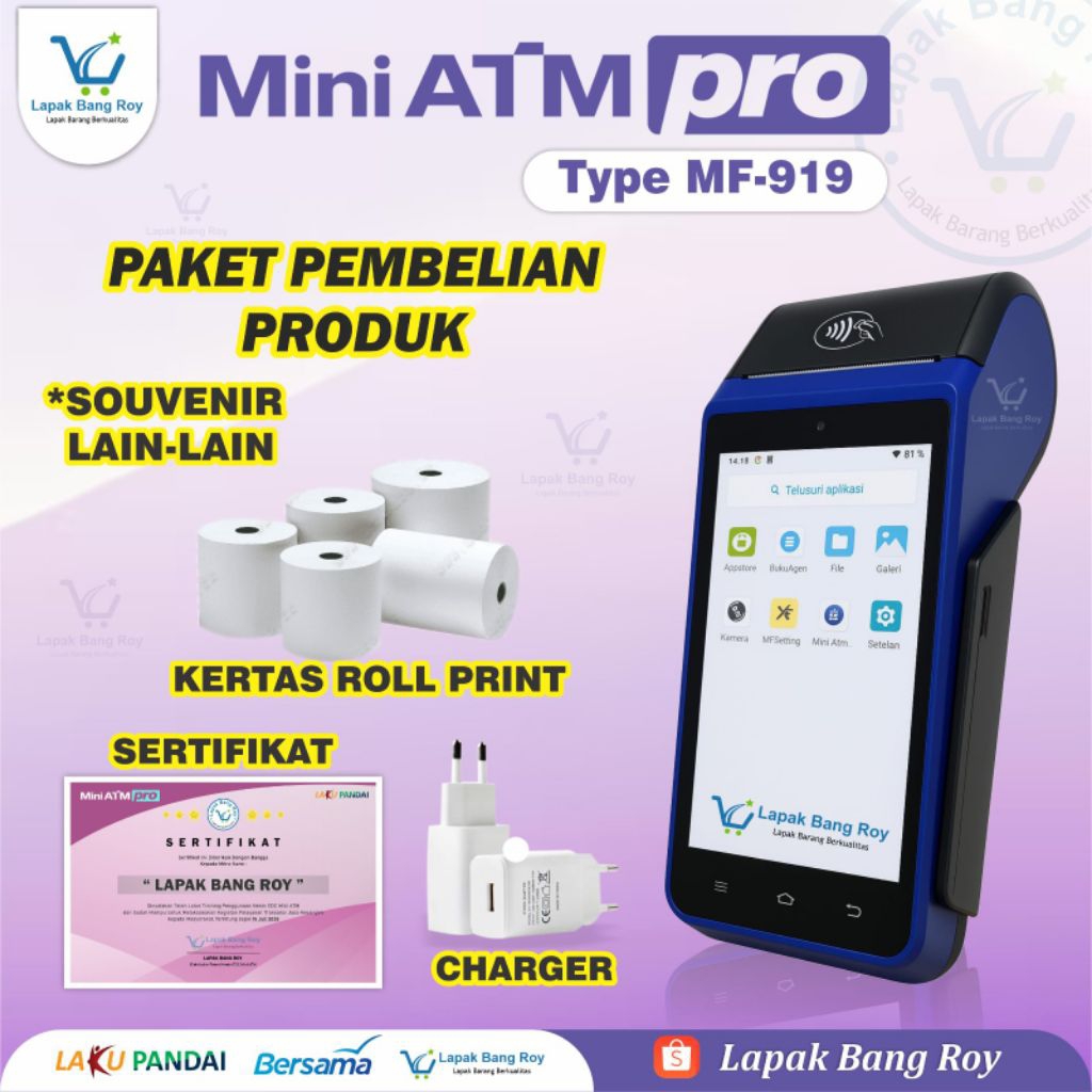 Mesin EDC Android Mini ATM PRO Type MF919 || Peluang Bisnis Usaha  Mini ATM