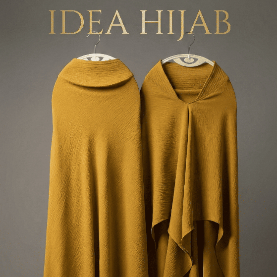 IDEA HIJAB: KHIMAR 1 Layer | Motif Polos | Warna Kuning Lemon | Bahan Lembut & Dingin | Kain Kringke