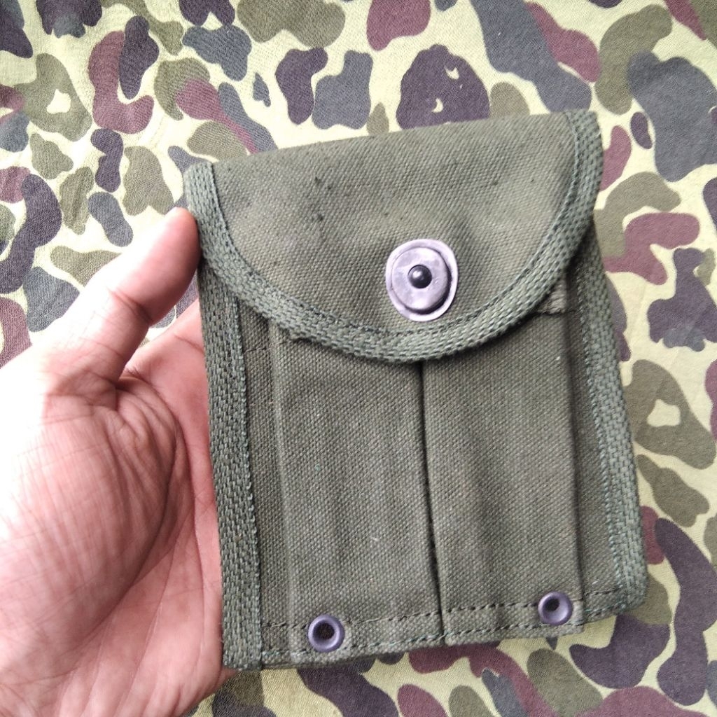 magpouch kanvas hijau mag pouch kanvas tentara jadul polisi jadul tas tentara jadul era abri jatah a