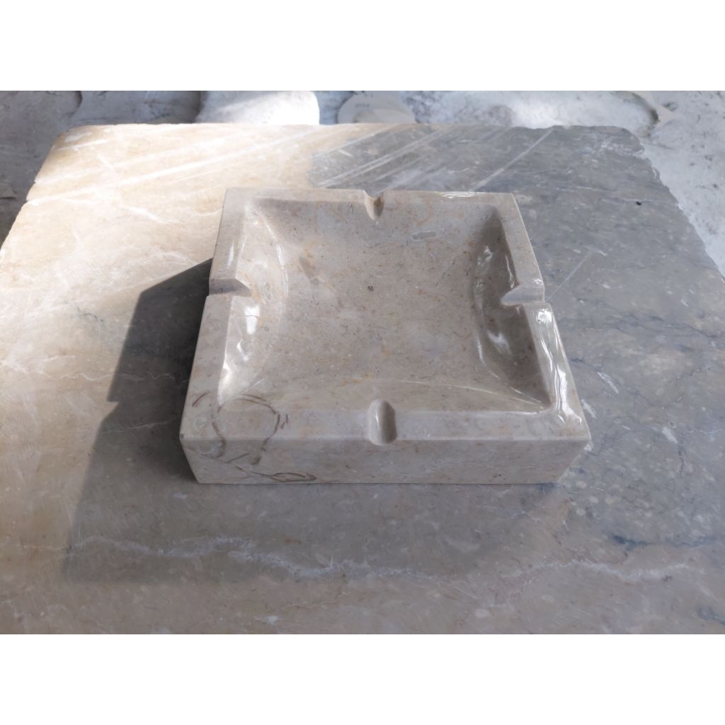 asbak rokok persegi batu marmer