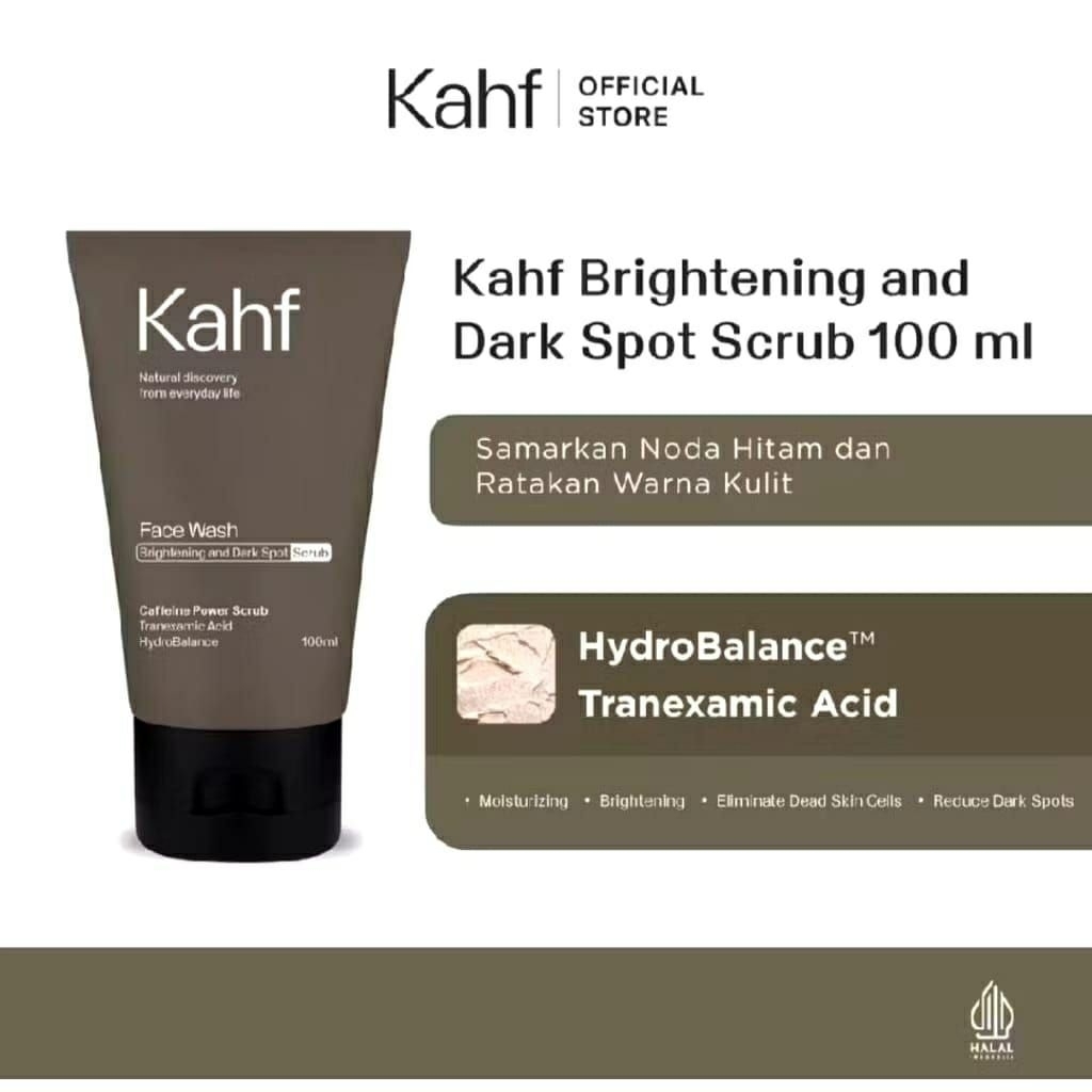 KAHF Face Wash Brightening and Dark Spot SCRUB 100mlORIGINAL(Coklat)