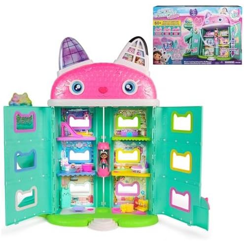 Gabby's Dollhouse: The Movie, Interactive Cat Dollhouse, 7 Rooms, LCD Screen, Figures