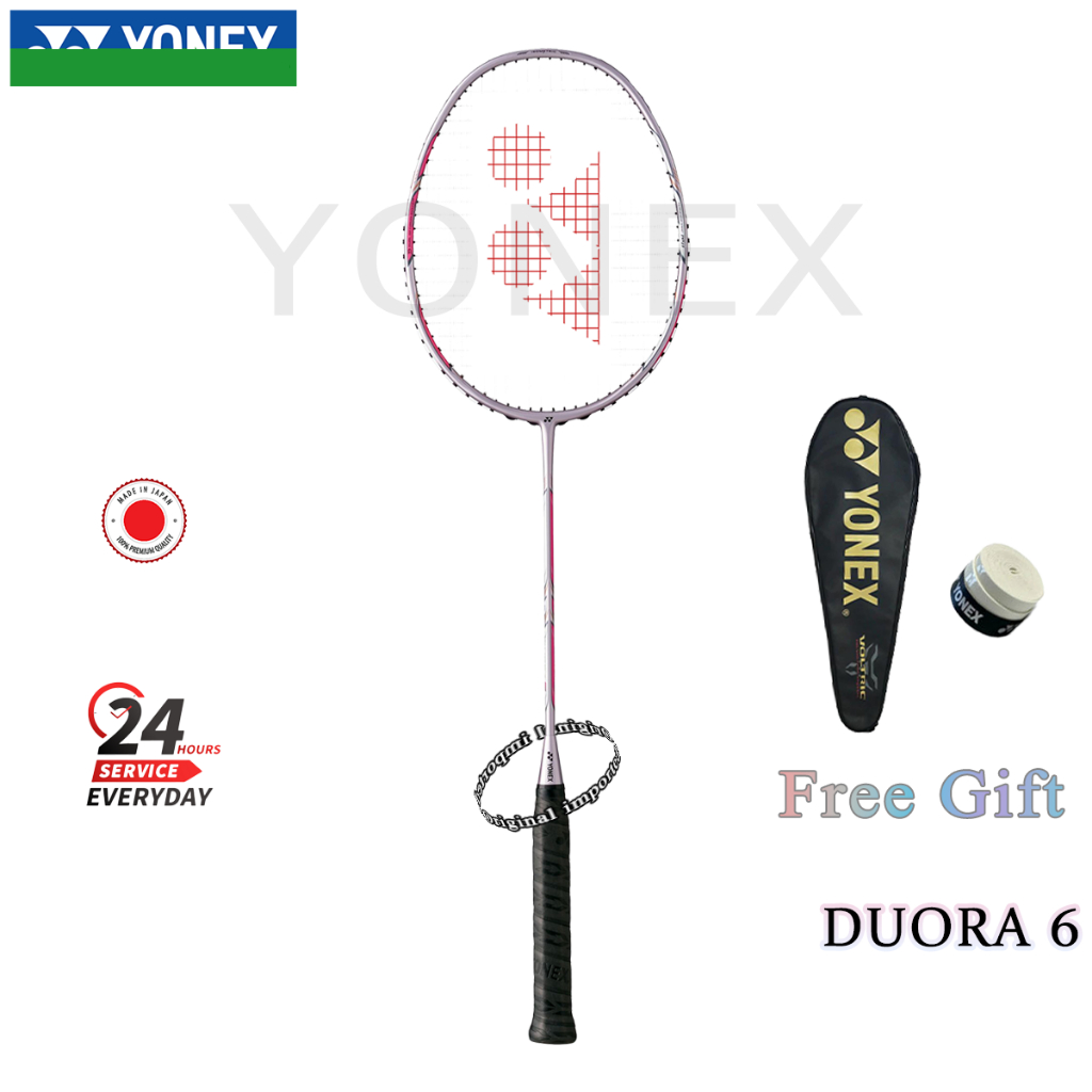 Bulu tangkis Racket Badminton  DUORA 6 Carbon cold dish made in Japan Personal 4U 26 lbs 83 g