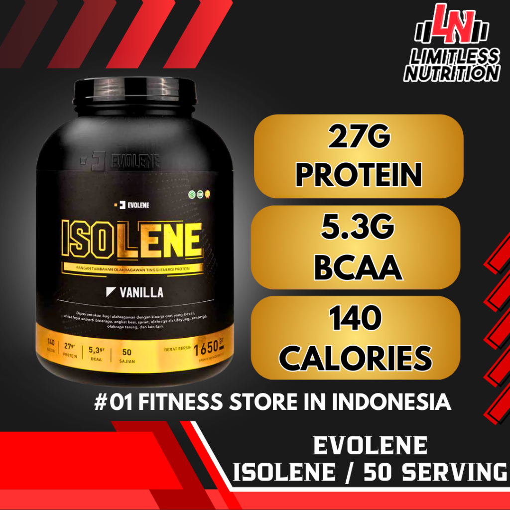 Evolene ISOLENE 50 Serving Whey Isolate - Susu Protein Isolate WPI BPOM Halal