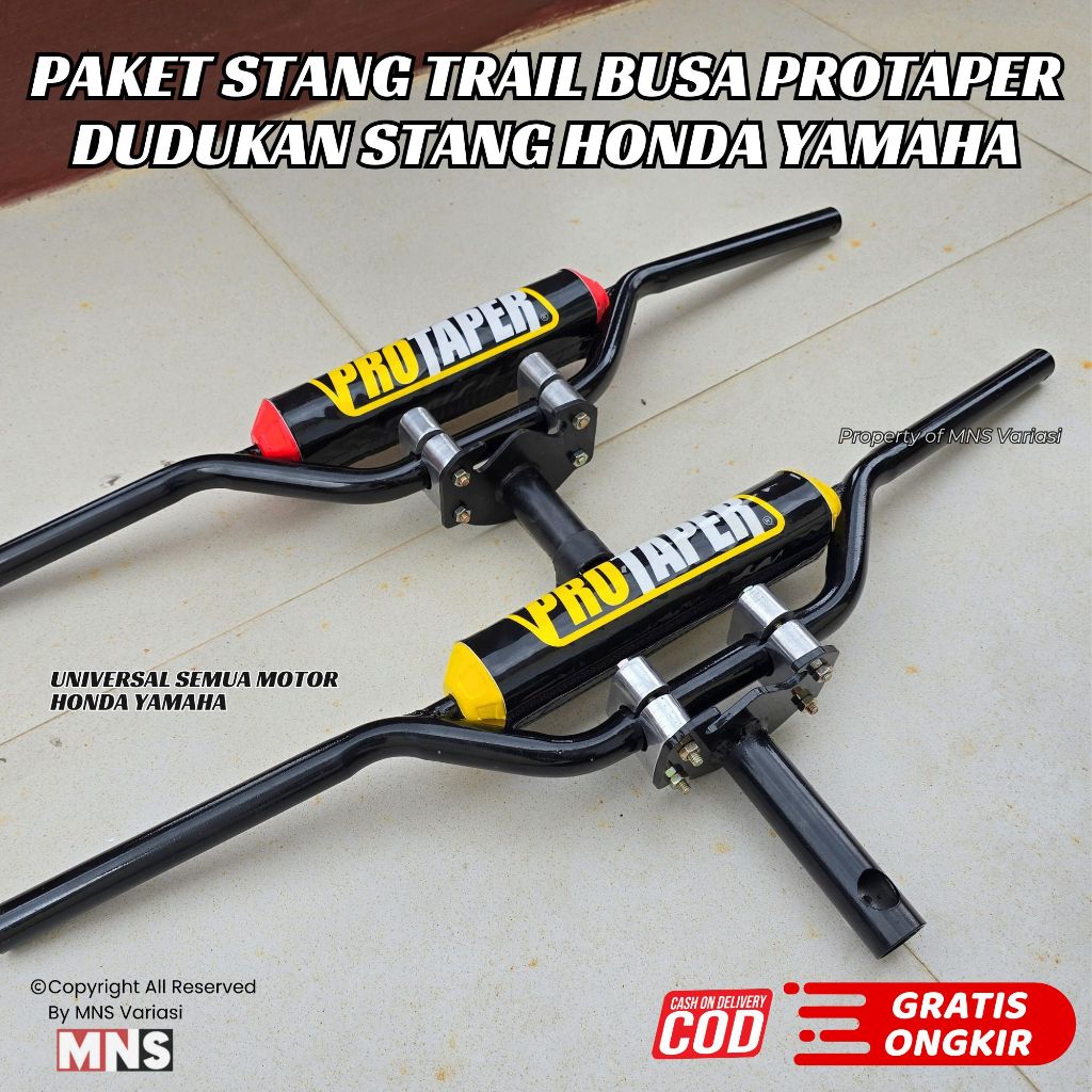 PAKETAN Stang Trail Busa Protaper Import Tebal Dudukan Stang HONDA YMAHA Matic Bebek Universal