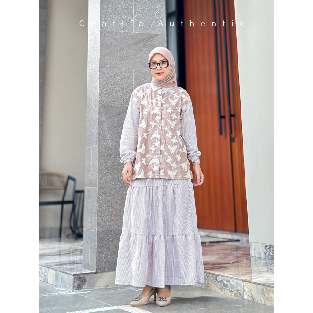 chatifa authentic setelan raya2 original 100%|setelan rok jumbo/setelan rok mewah/setelan rok bordir