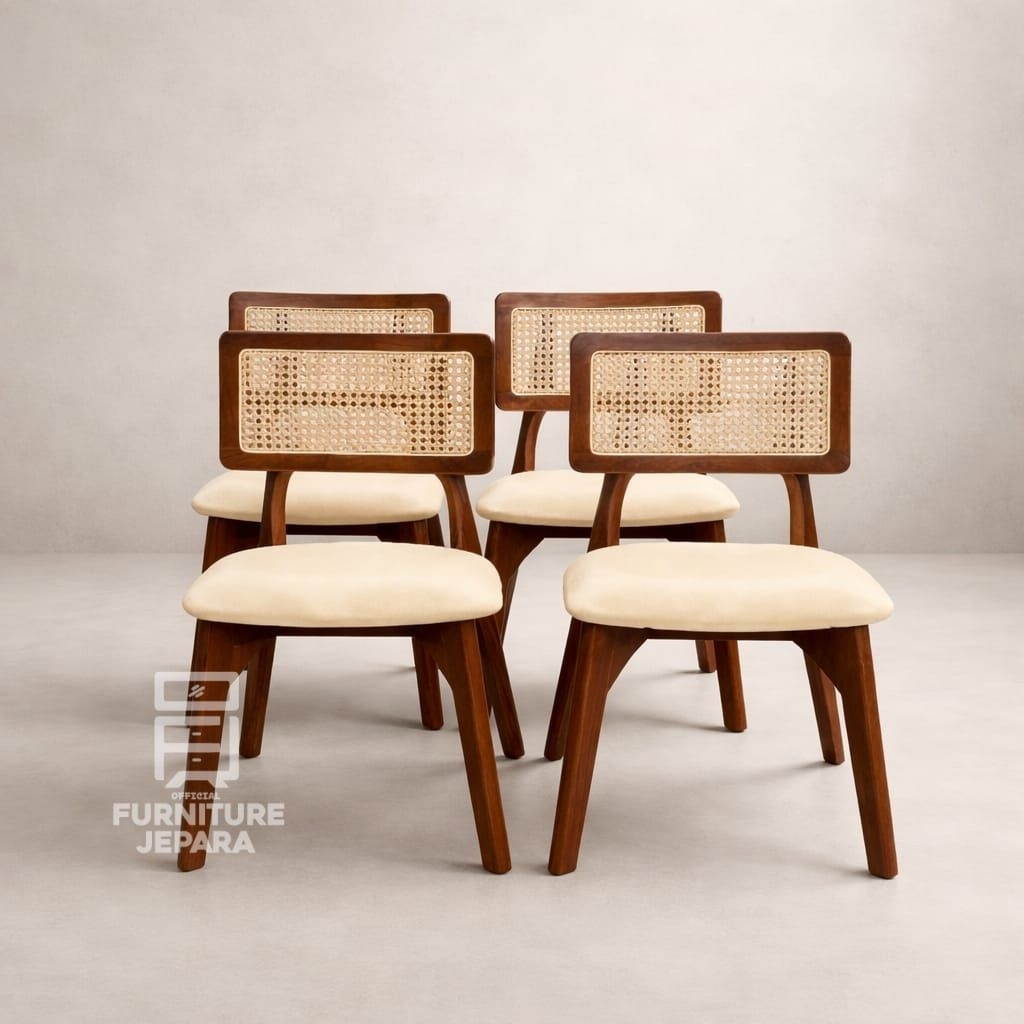 Kursi Kacang Kotak Rotan,Kursi TV||Kayu Jati Finishing Natural || Kursi Teras