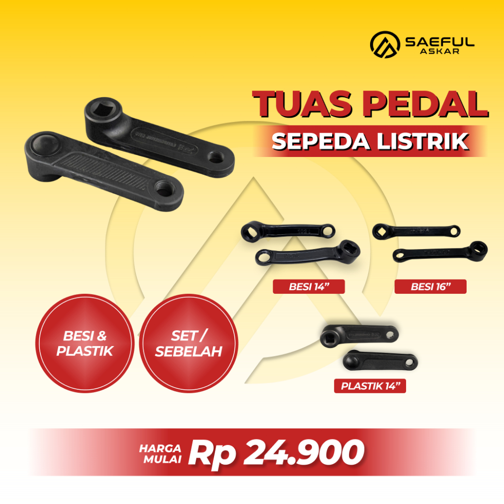 Crank Tuas Pedal Sepeda Listrik mur baut pedal sepeda listrik