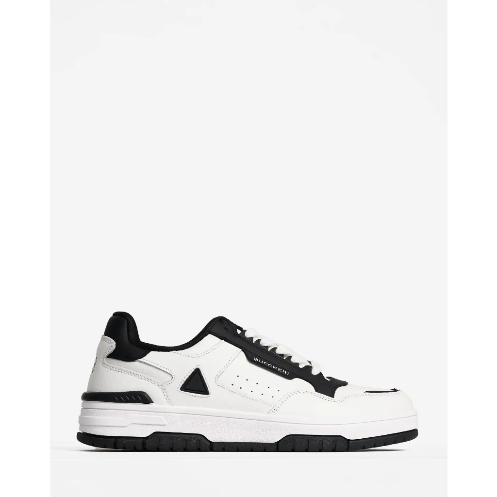 BUCCHERI VELRON Sepatu Sneakers Tali Pria-bl4086-White Black