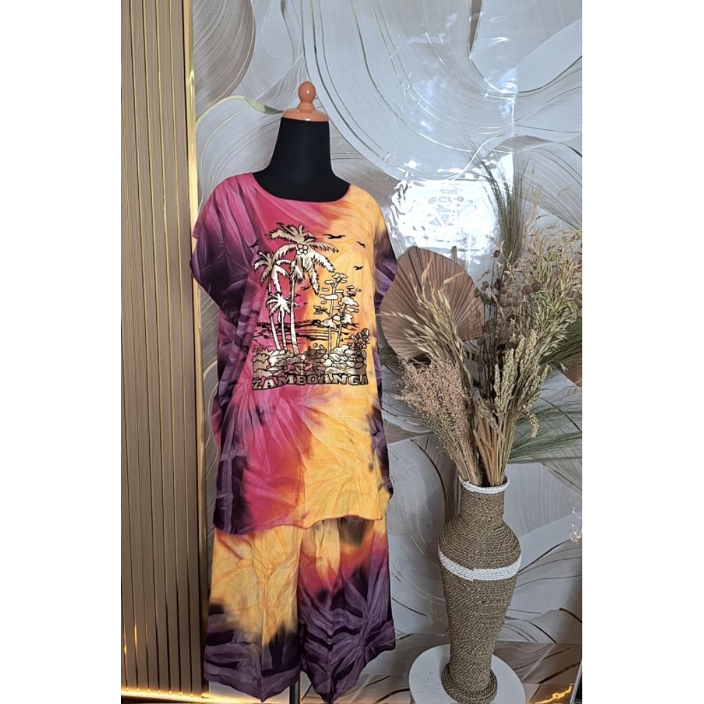 One Set - Baju Santai | Katun Rayon | Rainbow | Bahan Kain Bali