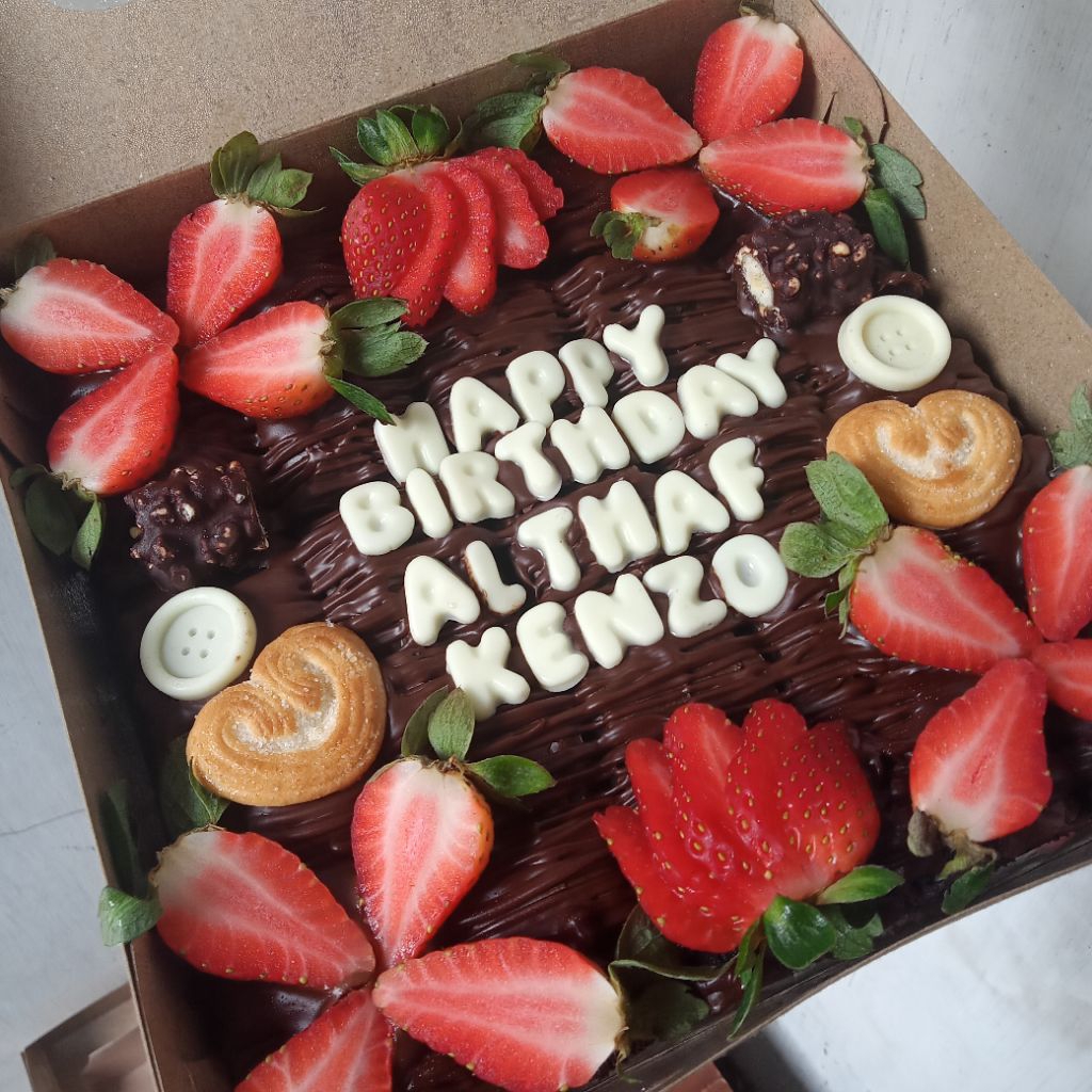 Brownies Fudgy Brownies Panggang Hias Ultah 20x20