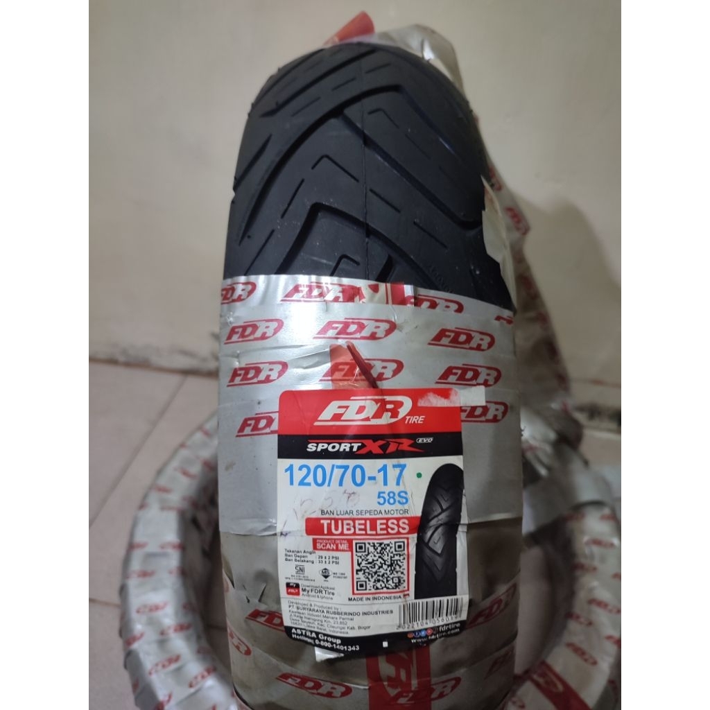 Ban Tubeless FDR EVO 120/70-17 + Free Pentil Tubeless