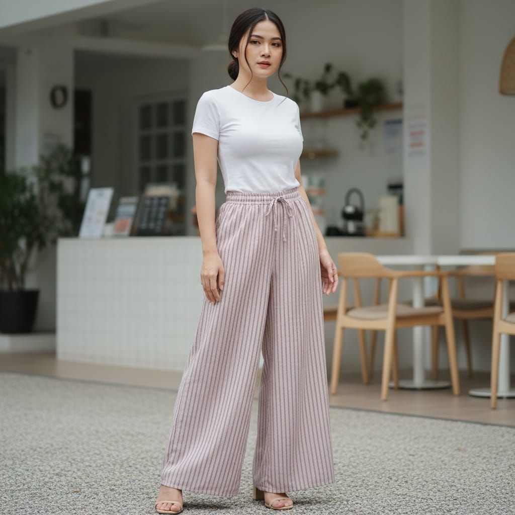 Everyday Pants - Stripe Pants - Celana panjang wanita buggy kasual