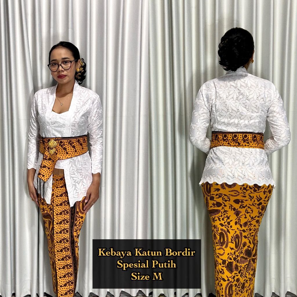 kebaya katun bolong,motif bunga
