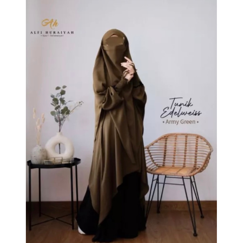 Tunik Edelweiss Set Khimar By Alfi Huraiyah