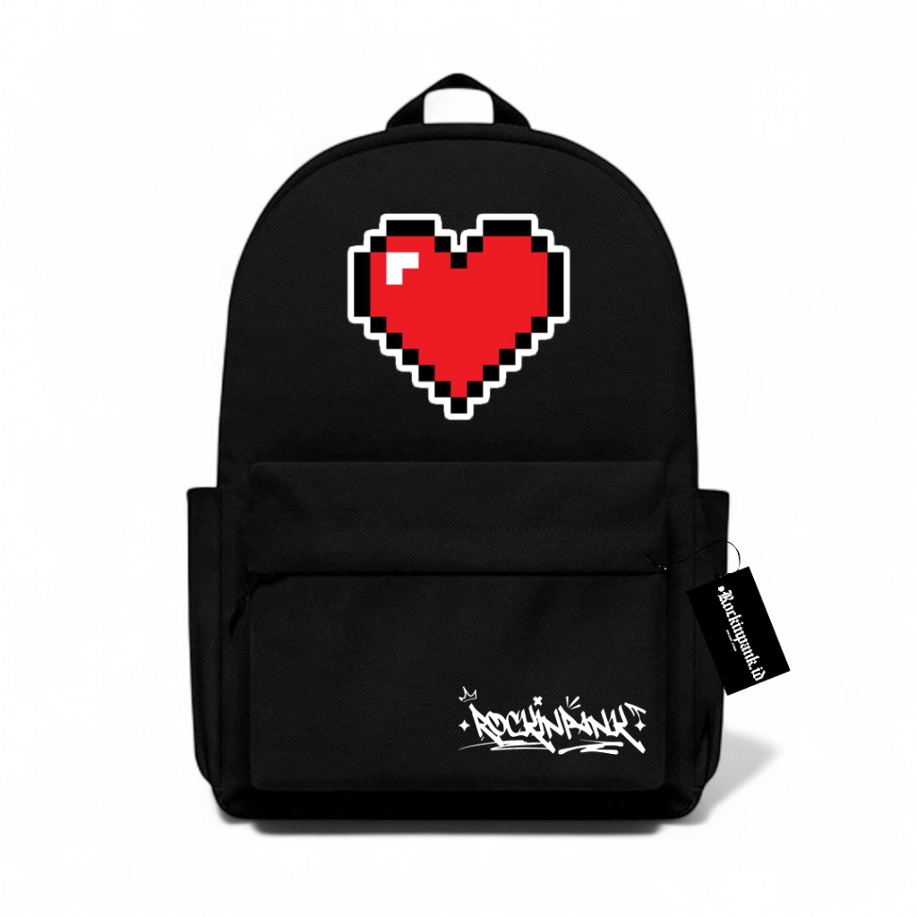 Tas Ransel Pria Casual Remaja Dewasa Tas Gendong Motif Love Kekinian Unisex Backpack Sekolah Terbaru