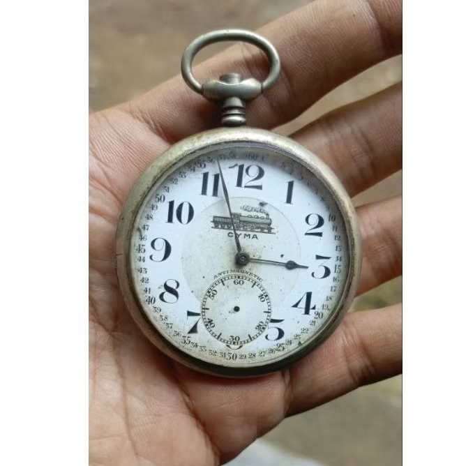 jam saku cyma MATI otomatis Swiss made antik lawas jadul