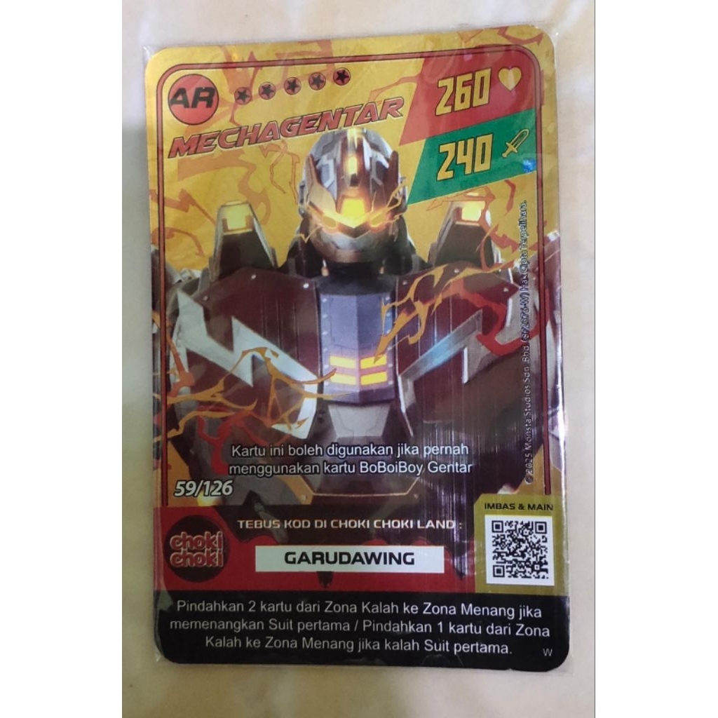 Kartu BoboiBoy Mechagentar Ori Choki Choki
