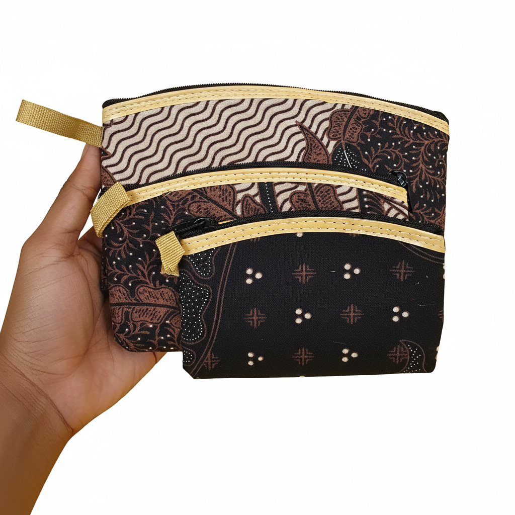 Souvenir Pernikahan Dompet Batik Beranak 3 | Souvenir Dompet Kotak Set 3